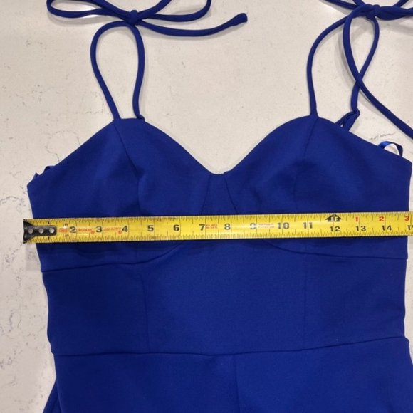 NEW Crystal Sky Strappy Blue Wide Leg Feminine Jumpsuit Medium - Picture 12 of 12